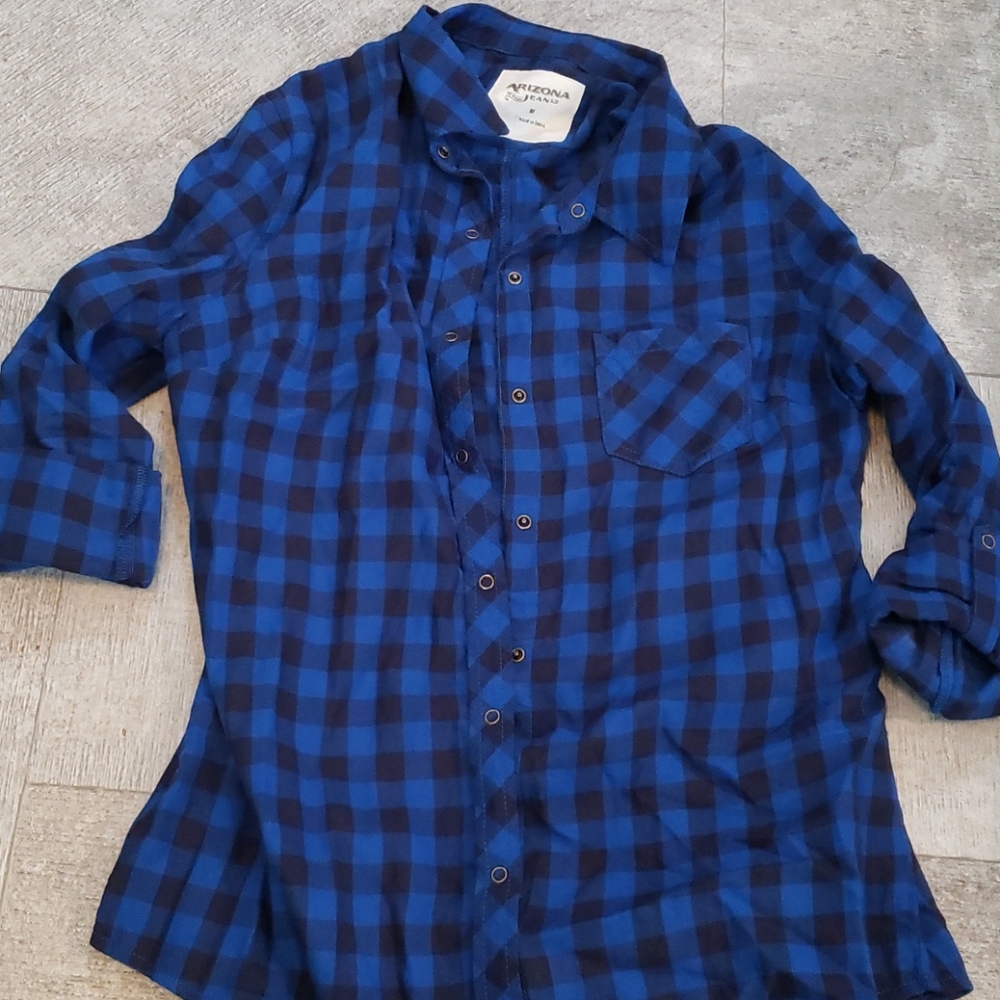 Arizona Jean Co Plaid Button Down